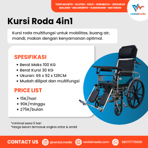 Rental Medis Mataram Penyedia Kursi Roda 4in1