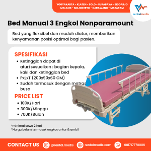 Sewa Bed Pasien 3 Engkol di Daerah Wedi